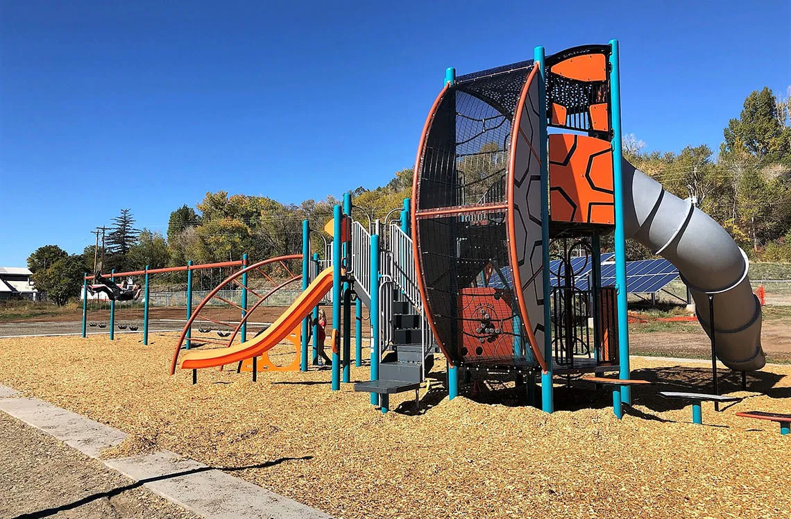 Playground climbing at Paonia K-12 School in Paonia, Colorado